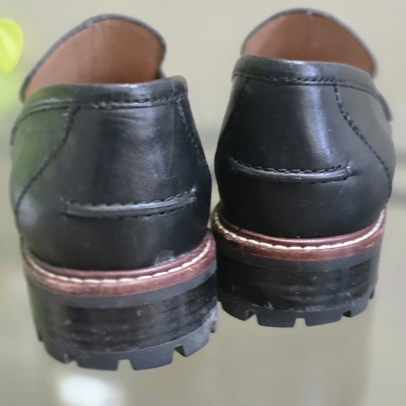 Madewell The Corinne Black Leather Lug Sole Loafers Size: 9 - Picture 3 of 6